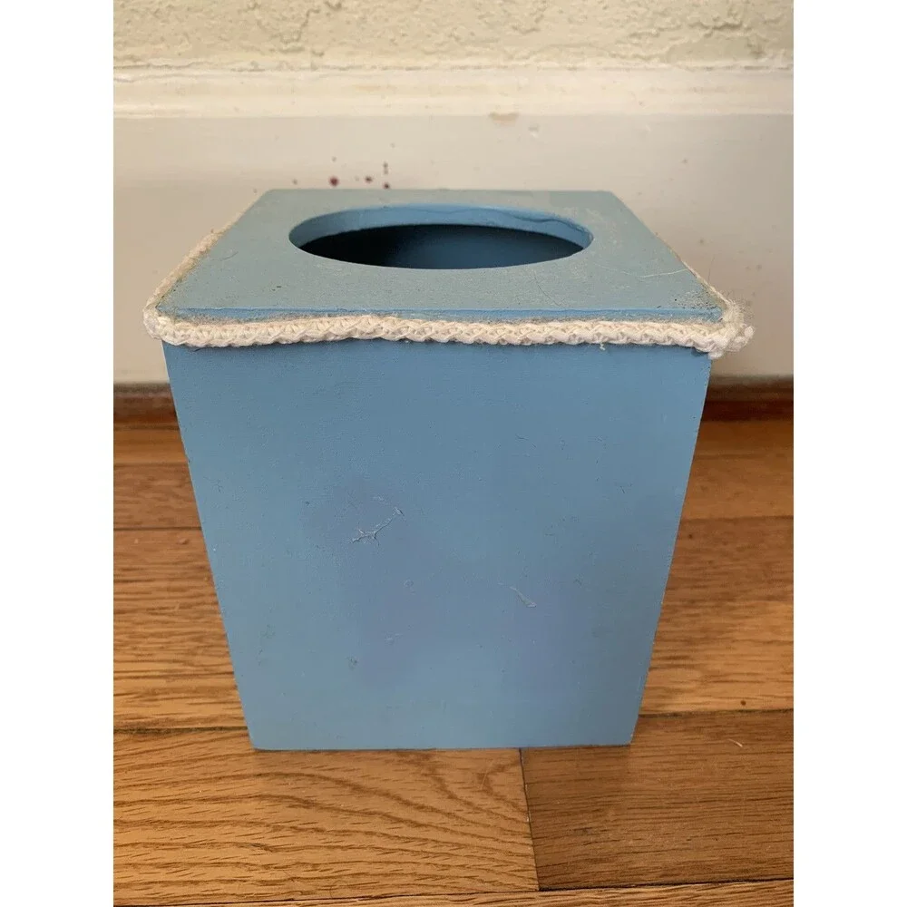 Wooden 3D Tissue Box Ocean Beach Theme Dog Lighthouse 5.5” Cute